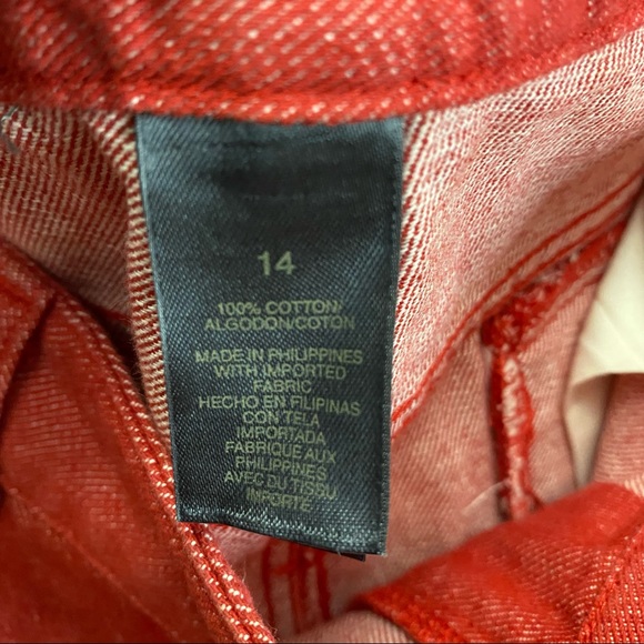 NWT Liz Claiborne Red Capri Cotton Jeans Women’s Size 14 - Picture 10 of 14